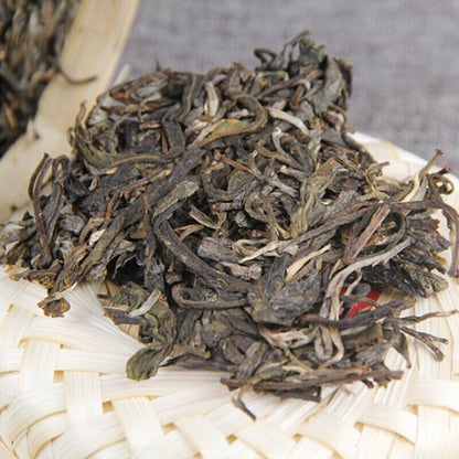 Natural Bamboo Basket Pu-erh Green Tea Top 500g Ancient Tree Raw Pu'er Tea Cake