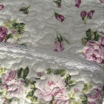 Rustic Rose Flowers Area Carpet Home Decor Cotton Pink Pattern Bedroom Floor Rug
