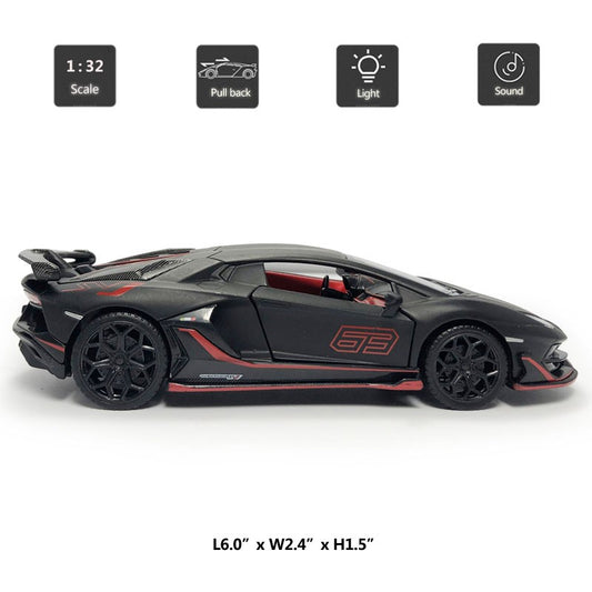 1/32 Lamborghini Aventador SVJ 63 Model Car Diecast Toy Cars Boys Toys Kid Black