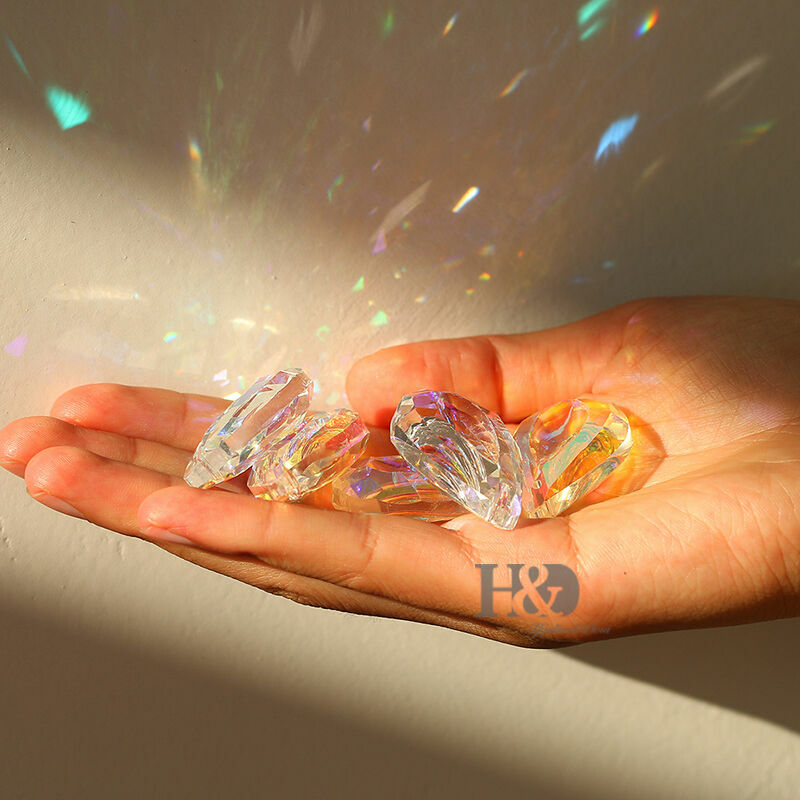 10 pcs AB Coating 50MM Crystal Prisms Suncatcher Feng shui Ornament Pendant Drop
