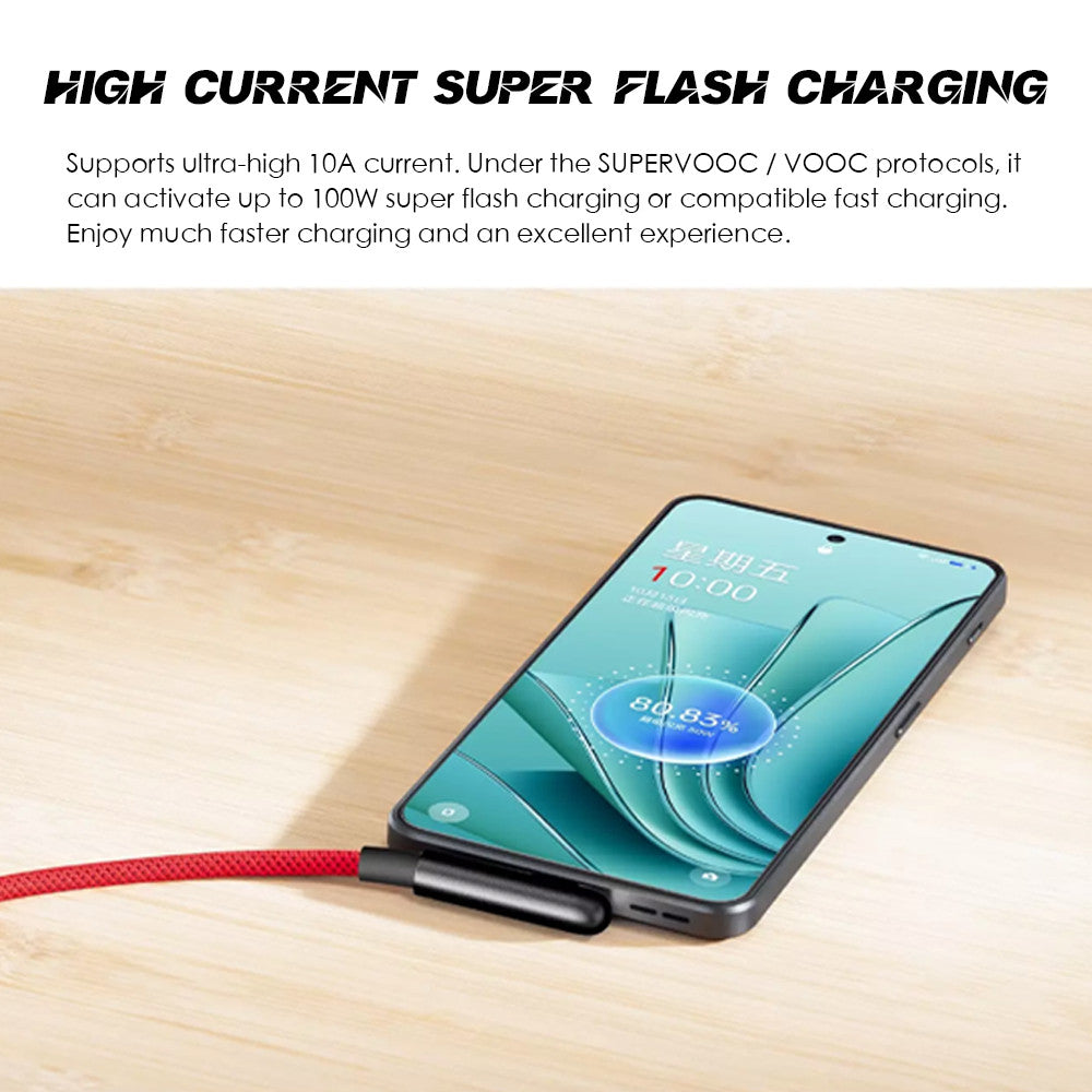 OnePlus USB‑A to Type‑C SUPERVOOC Charging Cable 1m 10A – L‑Shaped Gaming Cable