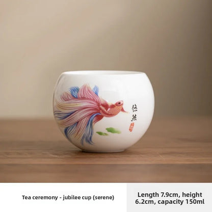 150ml 1Pc Chinese Exquisitely Ceramic Handpainted Master Cup Tea Cup Teaware