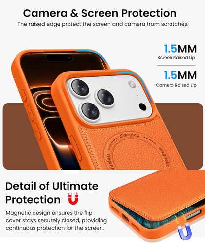 for Iphone 17 Pro Max Magnetic Case with Card Holder (Store 2 Cards), [Compatibl