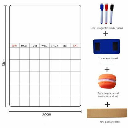 A3/42cm Magnetic Daily Weekly Monthly Planner Whiteboard Fridge Ref To Do List