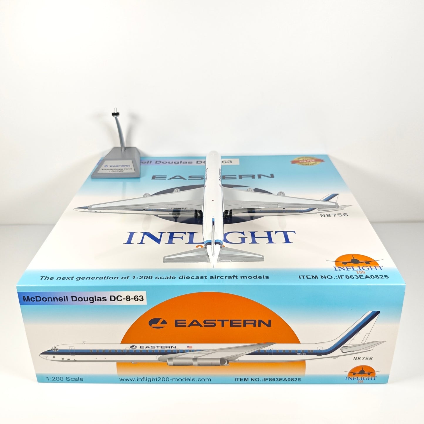 1:200 InFlight Eastern DC-8-63 N8756 Passenger Airplane Diecast Plane Model