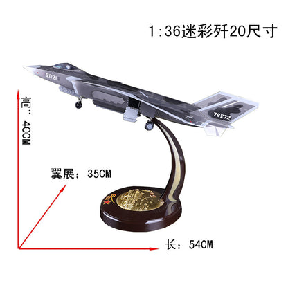1:36 54CM Chinese J-20 Stealth Fighter Airplane Diecast Military Aircraft Model