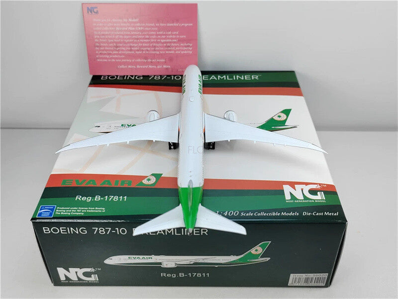 NG Models EVA Air for Boeing B787-10 B-17811 1:400 Aircraft Pre-built Model