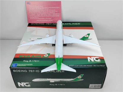 NG Models EVA Air for Boeing B787-10 B-17811 1:400 Aircraft Pre-built Model