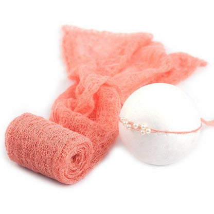 Baby Photography Wrap Blanket 2 Pcs Props Stretch Knit Photo Newborn Headdress