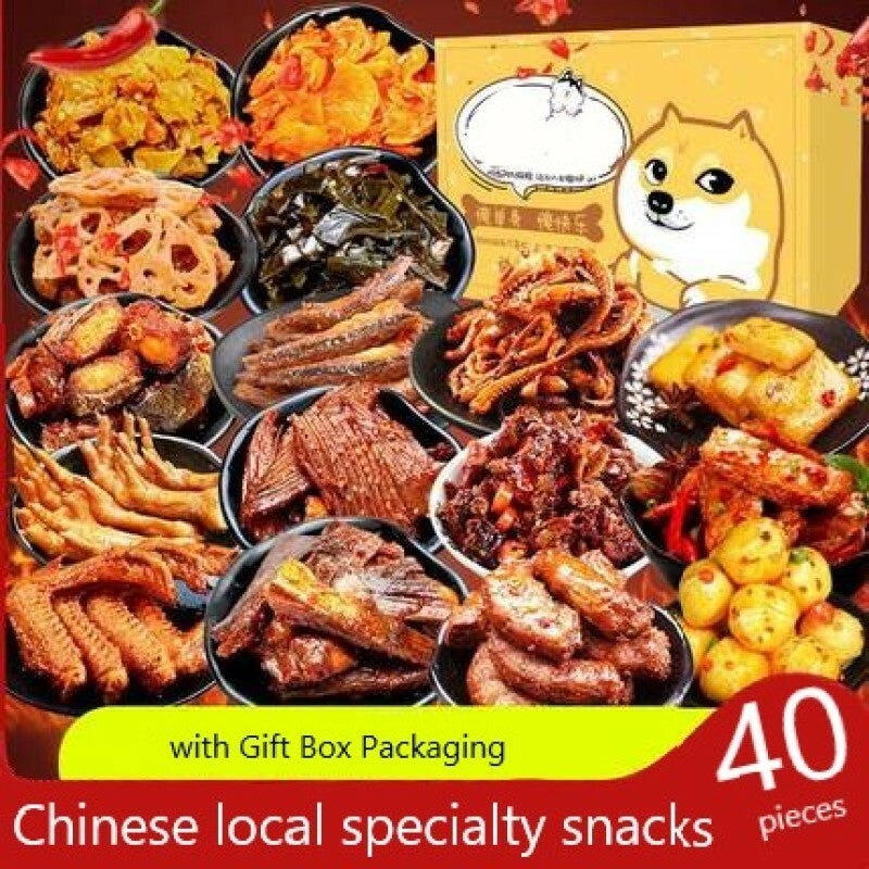 Chinese Snack Box Assorted Asian Duck Neck Spicy Food Pack