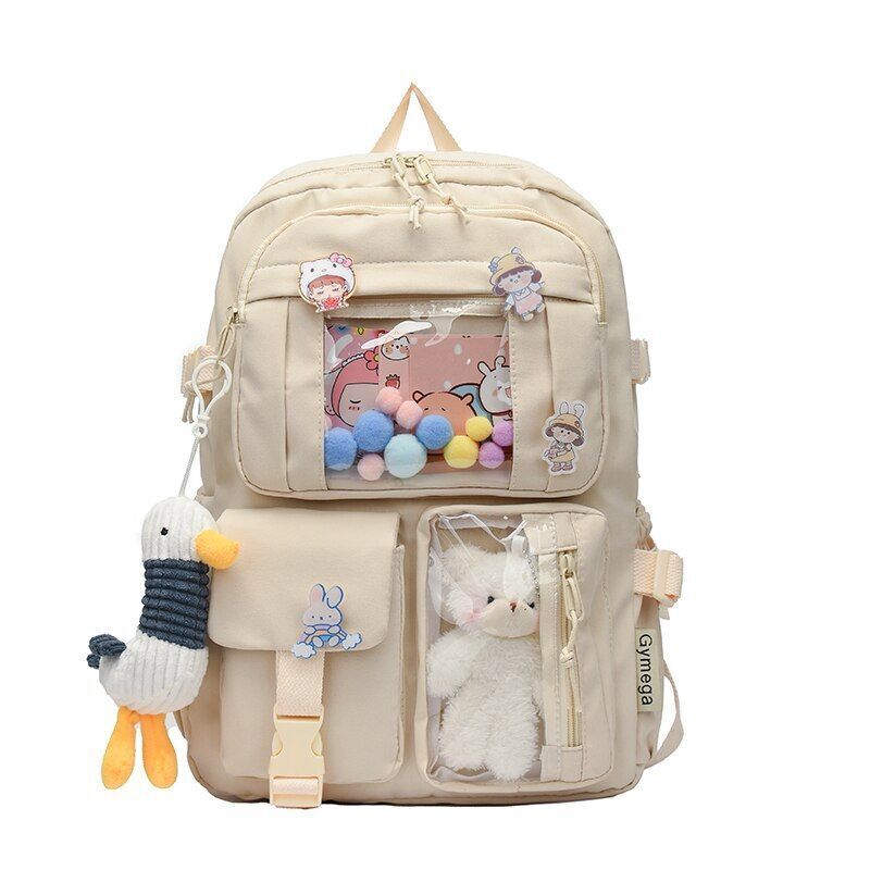 Women Backpacks Waterproof Multi-Pocket Nylon School Student Bag 40*11*30 CM 1PC