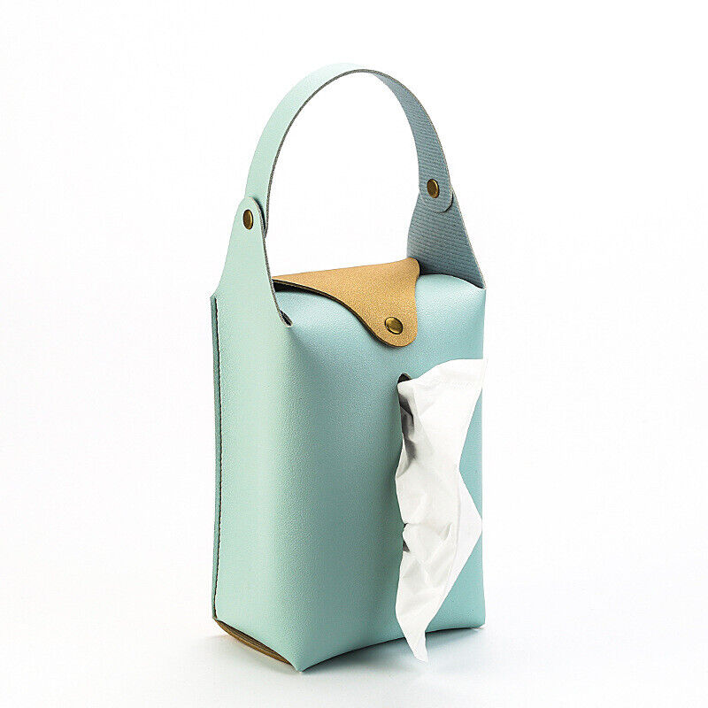 Car Auto Kitchen Bathroom PU Leather Hanging Tissue Bag Tissue Box Paper Holder
