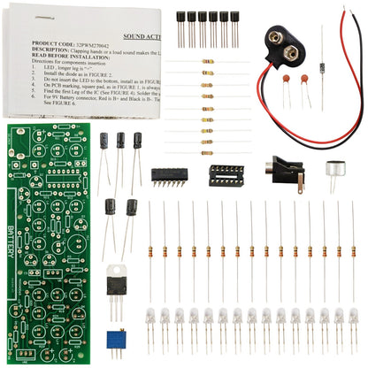 Sound Activated Soldering Practice Kit, Clap your Hands to Turn On the LEDs