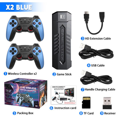 64GB-256GB Retro Games Video Game Console TV Stick 4K HDMI Wireless Controller