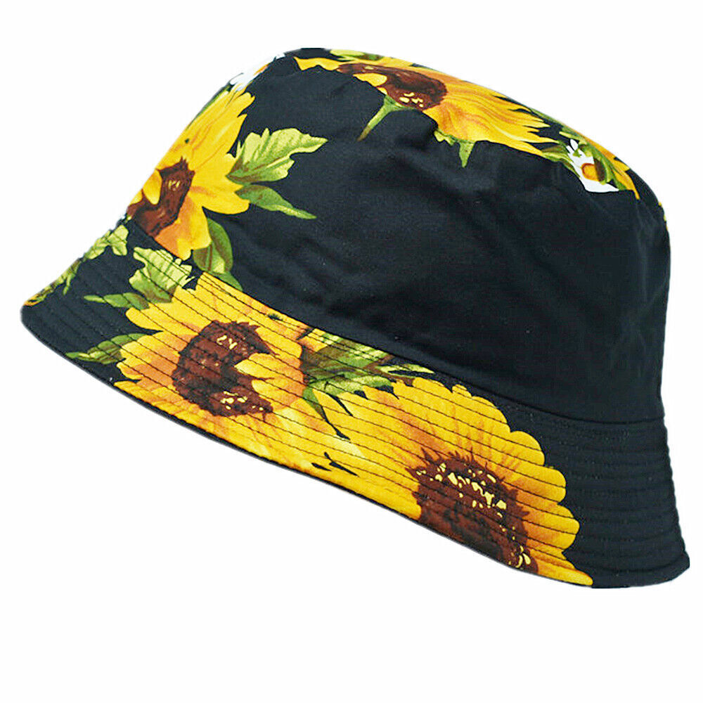 Unisex 100% Cotton Bucket Hat Boonie Hunting Fishing Outdoor Reversible Cap