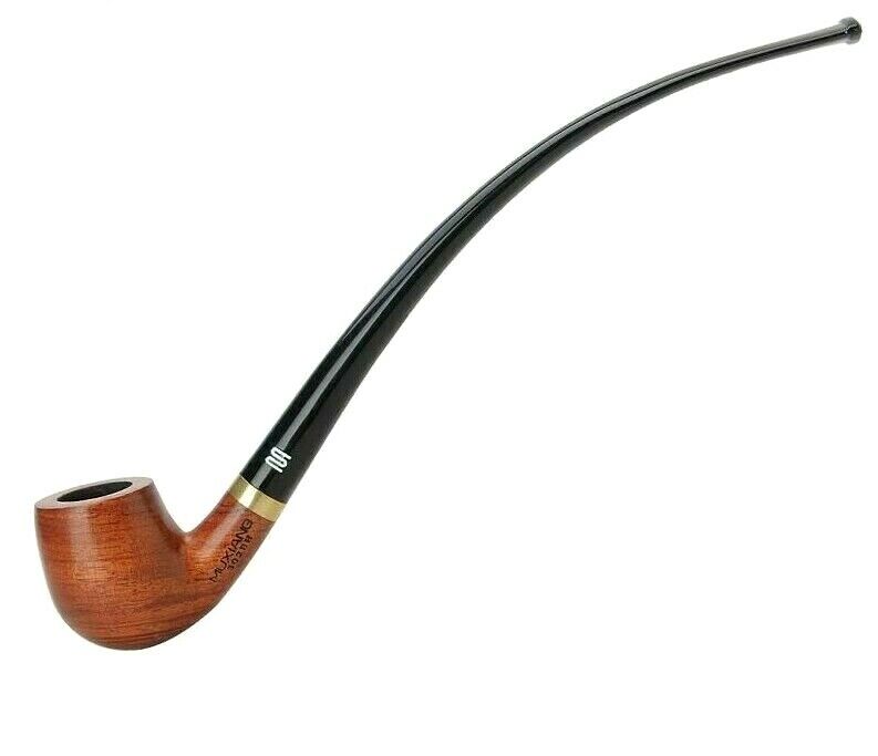 Churchwarden Long Bent Stem Kevazingo Wood Smoking Pipe 3mm Filter Tobacco Pipes
