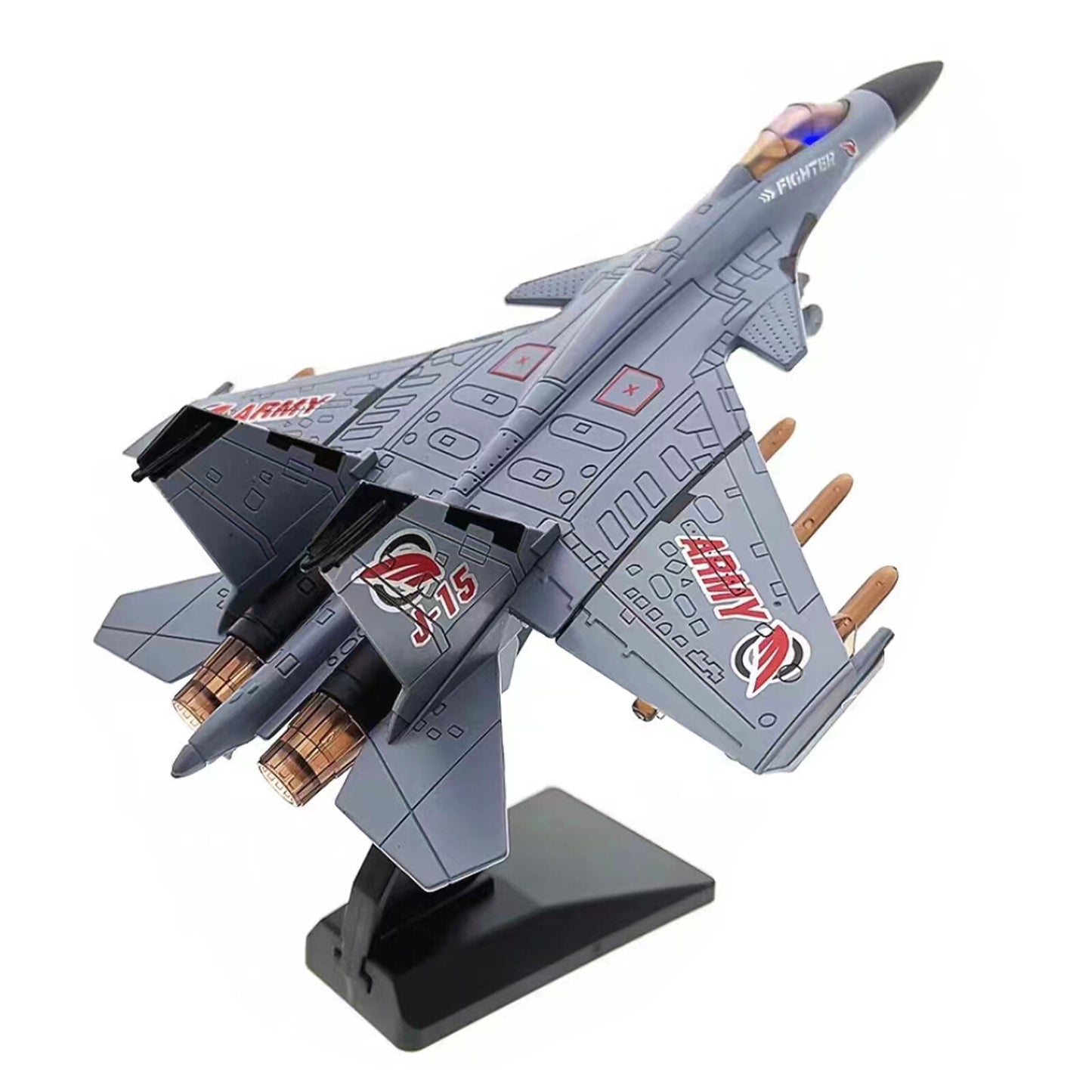 1:100 J-15 Alloy Fighter Aviation Aircraft Airplane Model With Sound & Light B