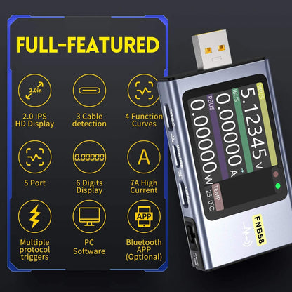FNIRSI FNB58 USB Fast Charge Tester USB Voltage Current Meter Voltmeter Ammeter