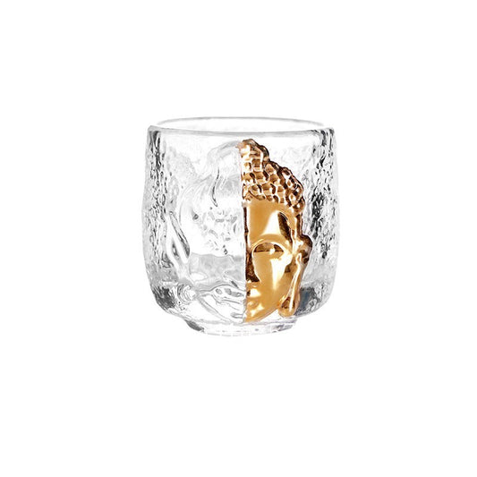 110ml Tibetan Buddhist Statue Glass Tea Cup Embossed Holy Water Decoration