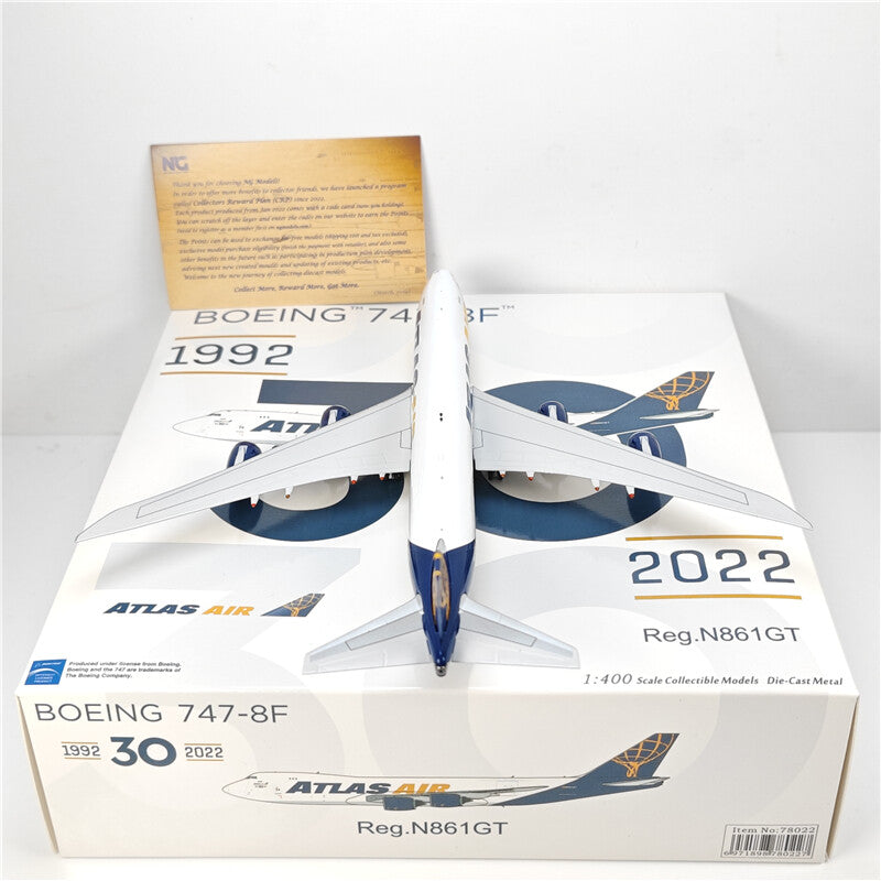 1:400 NG Model ATLAS AIR BOEING B747-8F Airplane Plane Diecast Aircraft Model