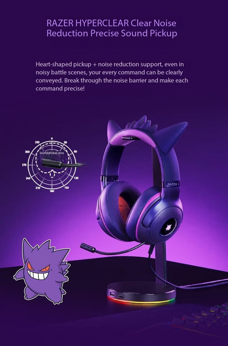 Razer x Pokémon Gengar Kraken V2 Wired Headset Headphone Limited Edition