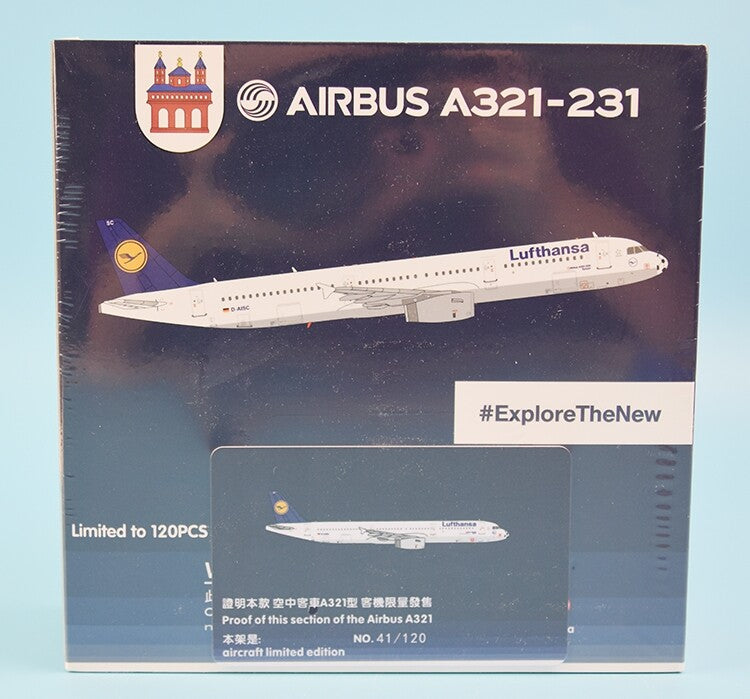 HYJLwings Lufthansa Airlines For Airbus A321 D-AISC Football Nose 1/400 plane