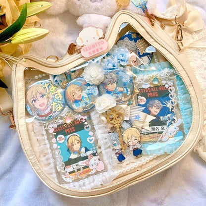 Cute Backpack Clear Front Pocket Transparent Bags Shoulder Bags 23.5*32.5*9.5 CM