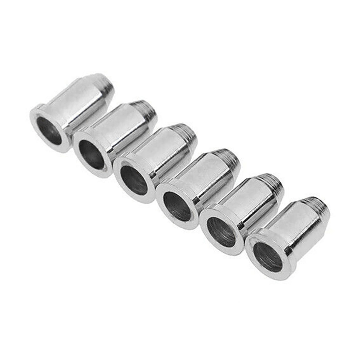 6PCS Guitar Through Body Ferrules Replacement Metal String Bushing For Electric