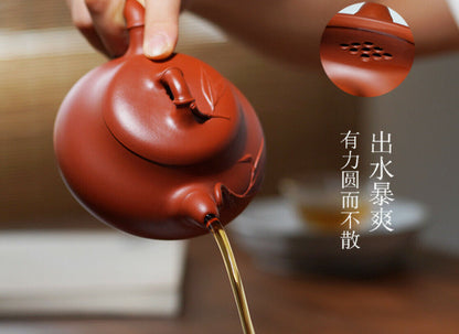200cc Handmade Purple Sand Tea Pot in Yixing, China Zhuni Han Tang Gongfu Hu Tea Pot-
