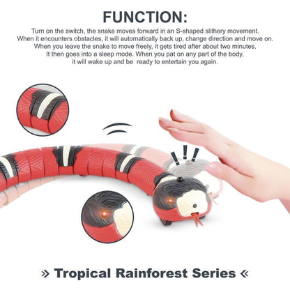 Lifelike Smart Sensing Snake Cat Toys Interactive Eletronic Snake Cat Teaser USB
