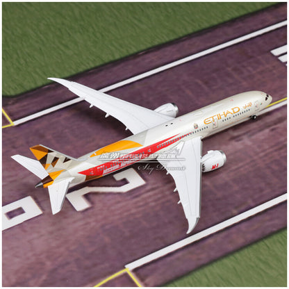 1:400 JC Wings ETIHAD BOEING 787-9 Passenger Airplane Flap Down Diecast Model