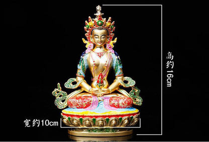Handpainted Home Amitayus Amitabha Meditation Buddha of wealth luck statue