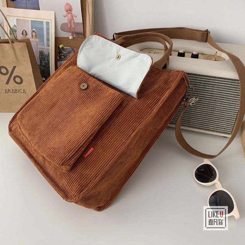Corduroy Bag Shoulder Bag Luxury Handbags Shopper Book Messenger Crossbody Bag