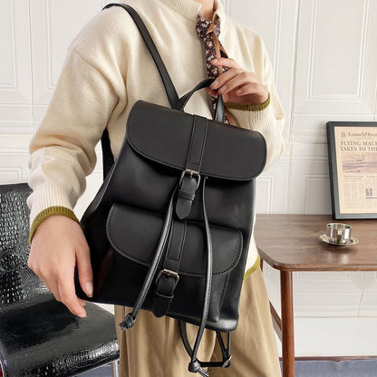 Women Drawstring Backpack Synthetic Leather School Bags Decoration Backpacks 1PC