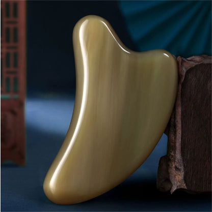 Natural White Buffalo Horn Gua Sha 刮痧 Board Beauty Health Massager Tools Gifts