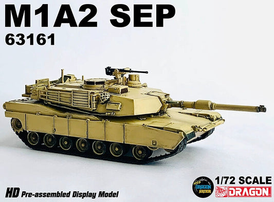 1/72 Dragon US M1A2 SEP Abrams Main Battle Tank Desert Color 63161Finished Model