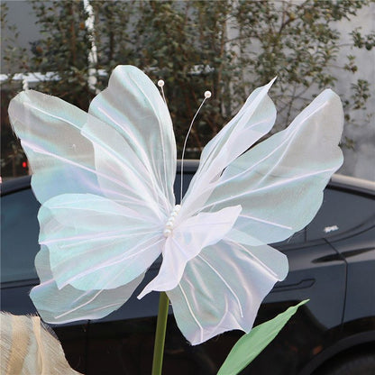Simulation Flower 50cm Large Mesh Butterfly Display DIY Wedding Decoration Props