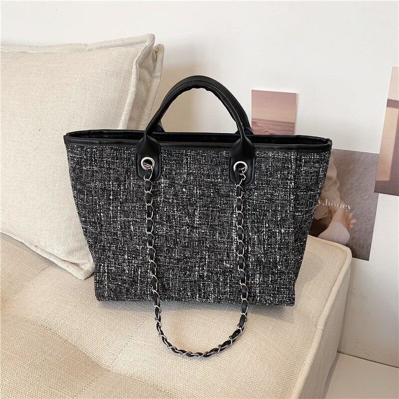 Luxury Large Canvas Bag Fashion Handbag Shoulder Bag Purse 25*11*17/43*19*29 CM