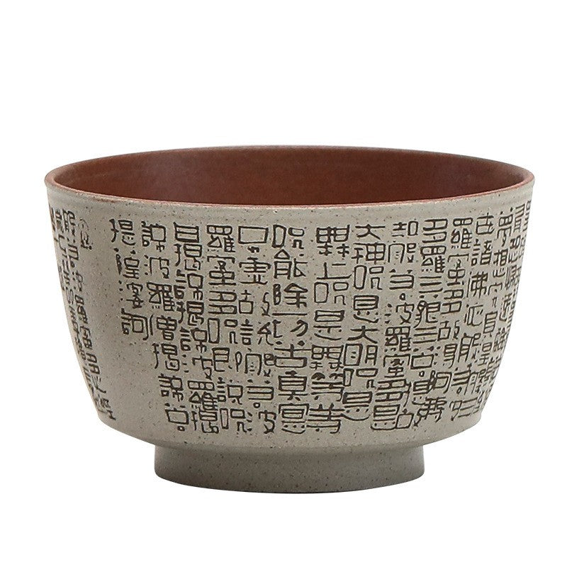 crude pottery tea cup heart sautra carved master cup 80ml China personal cup new