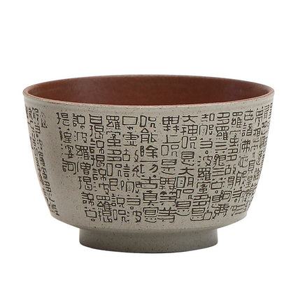 crude pottery tea cup heart sautra carved master cup 80ml China personal cup new