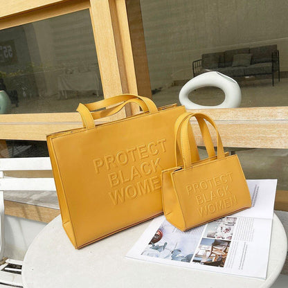 Black Tote Shoulder Bag Shopping Purses Shopper Handbag 37*27*13 CM/ 19*13*10 CM