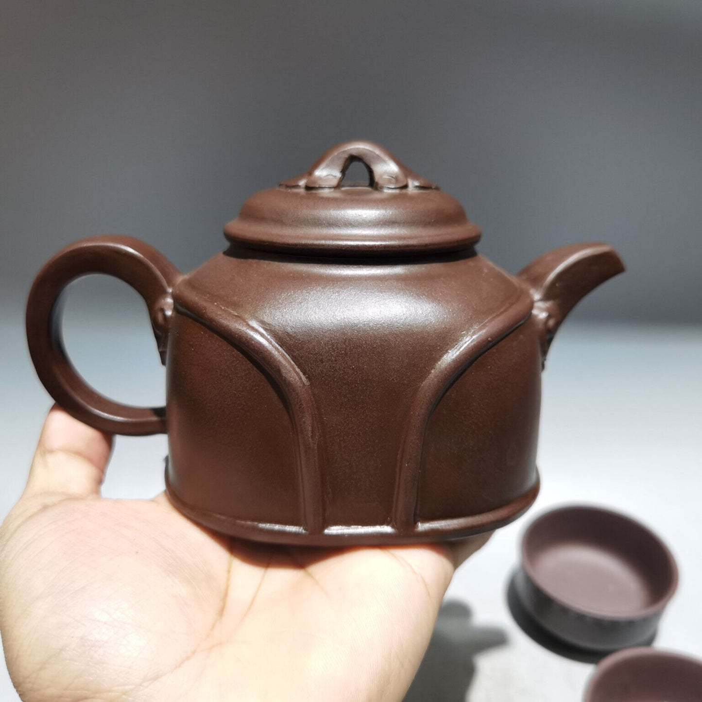 Chinese Yixing Zisha Clay Handmade Exquisite Teapot（混方如意套壶 低款：毛国强）