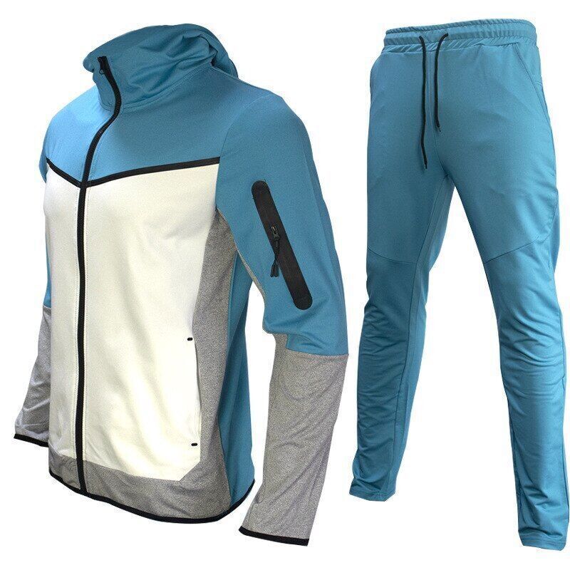Hoodies Sweatpants 2Pieces Set Men Tracksuit Tops Joggers Pants Set Mens Suit