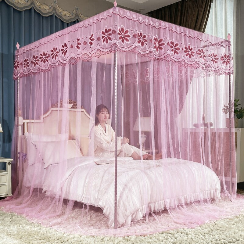 Bed Canopy Anti Mosquito Bed Netting Embroidered Valances With Frames Queen King