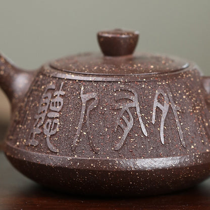 3.4oz Tea Pot With Certificate Paper True Yixing Zisha Purple Clay Pot 7 Infuser