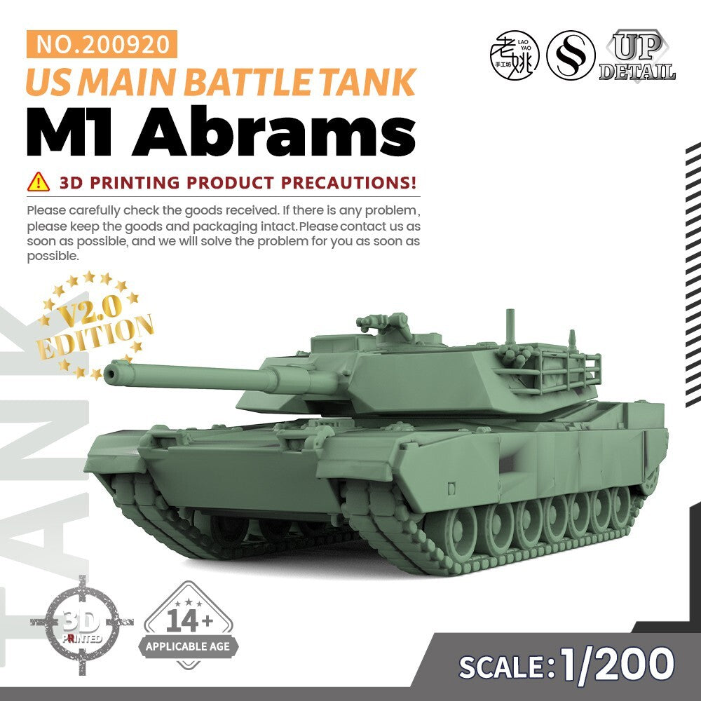 SSMODEL SS200920 1/200 Military Model Kit US M1 Abrams Main Battle Tank