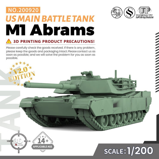 SSMODEL SS200920 1/200 Military Model Kit US M1 Abrams Main Battle Tank