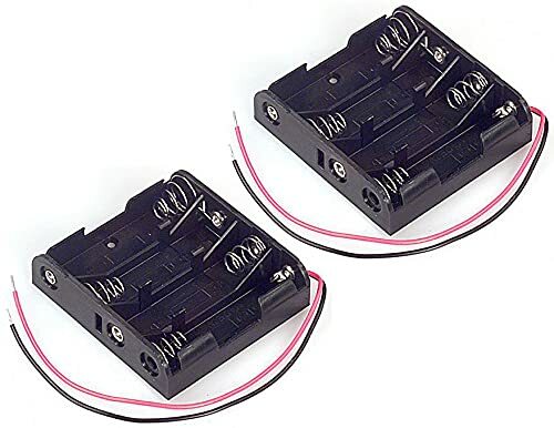 2 Pack AA 4 Battery Holder w\ Wire Leads, Lead - 6"Long, 2.27" x 0.59" x 2.44"