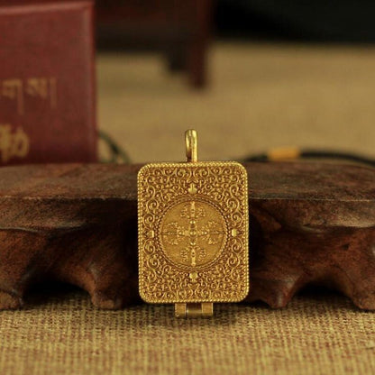 1.5inch Vintage Tibet Buddhism Six Words Mantra Necklaces Amulet Necklace