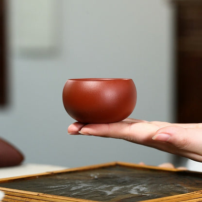 Real Yixing Zisha Tea Cup Original Red Stoneware Kungfu Tea Cups Hand Made Cups